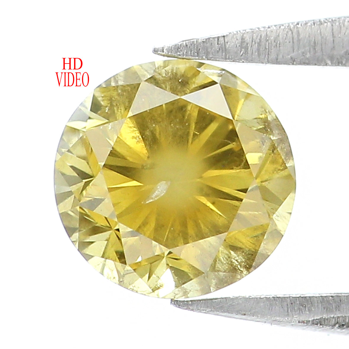 Natural Loose Round Diamond Yellow Greenish Color 0.77 CT 5.70 MM Round Brilliant Cut Diamond L6436