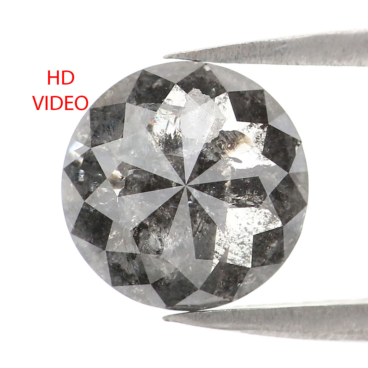 2.32 CT Natural Loose Round Rose Cut Diamond Salt And Pepper Round Shape Diamond 8.55 MM Natural Loose Diamond Round Rose Cut Diamond QL2435