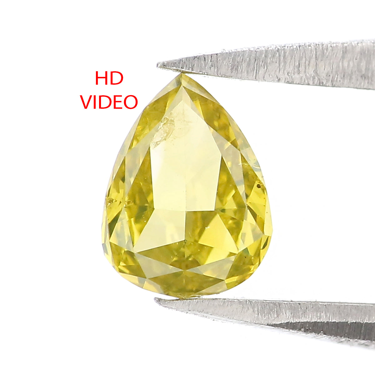 Natural Loose Diamond Pear Greenish Yellow Color SI2 Clarity 5.85 MM 0.40 Ct L6514