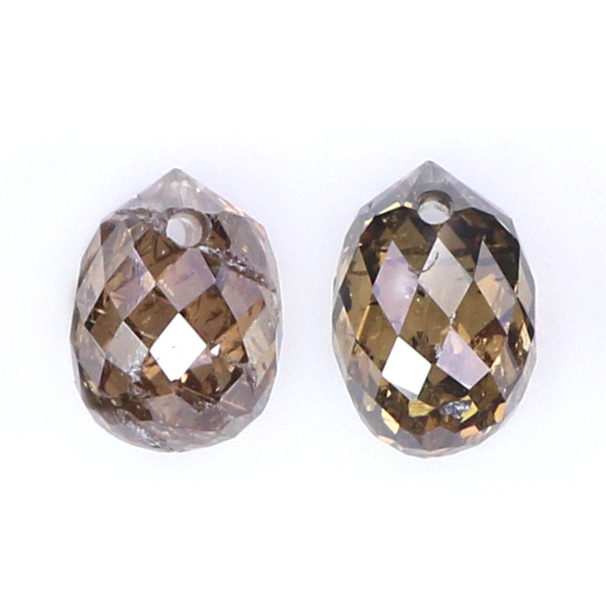 Natural Loose briolette Brown Color Diamond 1.05 CT 3.40 MM Drop Shape Rose Cut Diamond L149