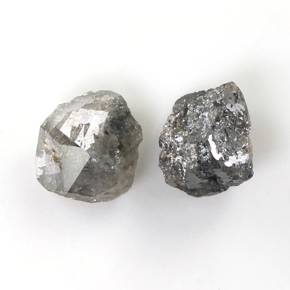 2.75 CT Natural Loose Rough Shape Diamond Salt And Pepper Rough Diamond 6.25 MM Natural Black Grey Color Rough Irregular Cut Diamond KQ2467