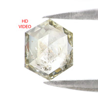 Natural Loose Hexagon Green Color Diamond 0.87 CT 6.69 MM Hexagon Shape Rose Cut Diamond KDL2604