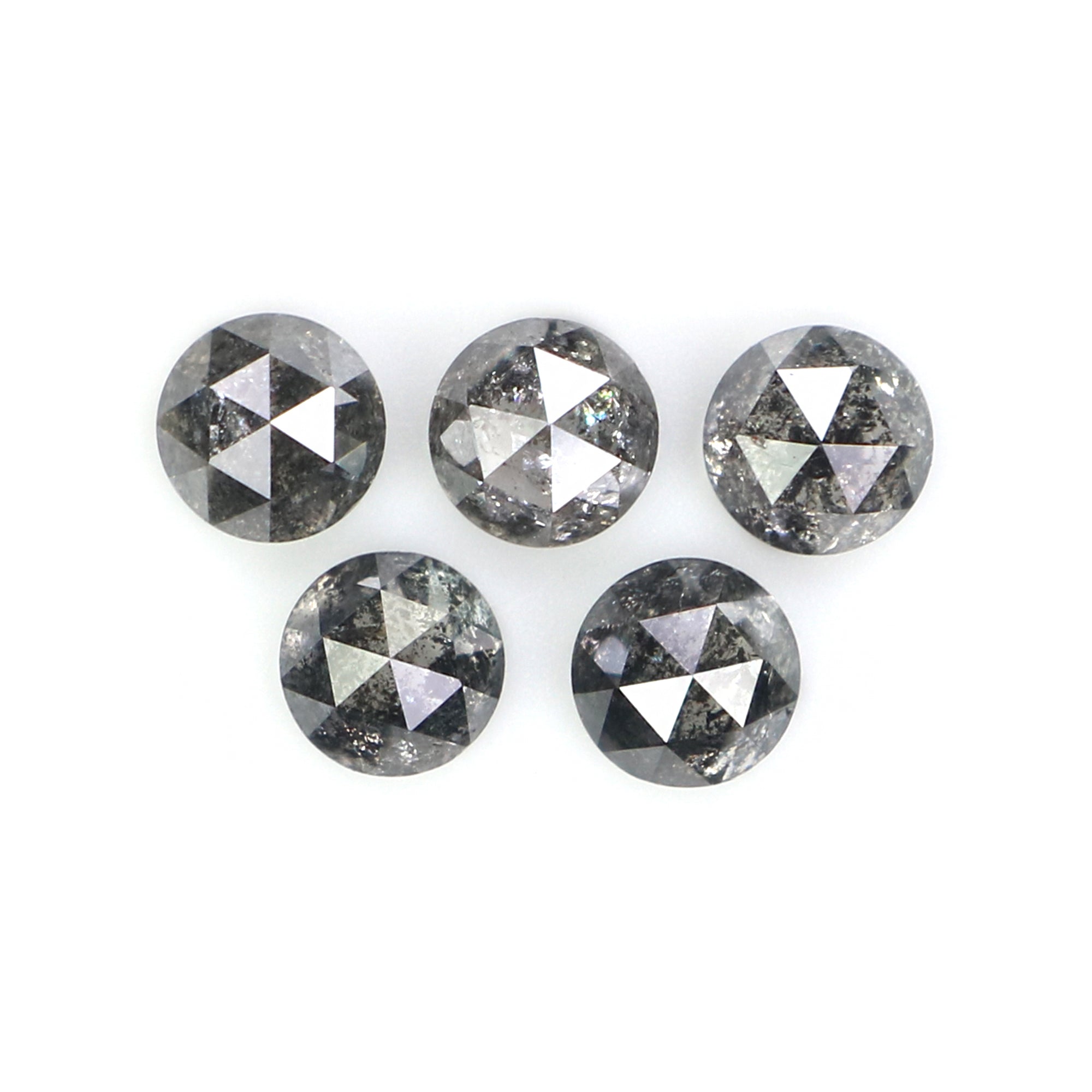 1.05 Ct Natural Loose Round Rose Cut Diamond Salt And Pepper Round Diamond 3.20 MM Natural Black Grey Color Round Rose Cut Diamond KQ2649