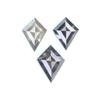 Natural Loose Kite Salt And Pepper Diamond Black Grey Color 0.88 CT 5.81 MM Kite Shape Rose Cut Diamond L2454