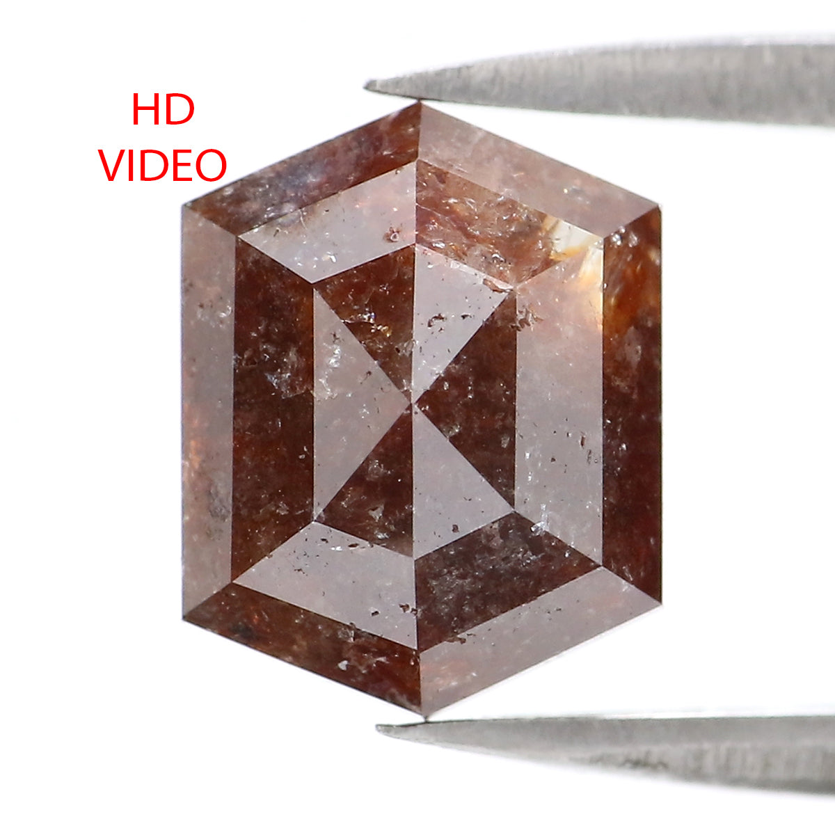 2.66 CT Natural Loose Hexagon Shape Diamond Brown Color Hexagon Cut Diamond 9.40 MM Natural Brown Color Hexagon Rose Cut Diamond LQ2186
