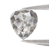 Natural Loose Heart Salt And Pepper Diamond Black Grey Color 0.73 CT 5.54 MM Heart Shape Rose Cut KDL2469