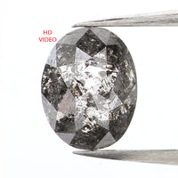0.91 Ct Natural Loose Diamond, Oval Diamond, Black Diamond, Grey Diamond, Salt and Pepper Diamond, Antique Diamond, Real Diamond, KDL665