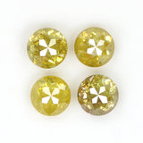 Natural Loose Round Rose Cut Yellow Color Diamond 1.43 CT 4.00 MM Rose Cut Shape Diamond L1050