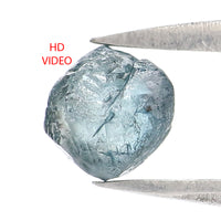 Natural Loose Rough Blue Color Diamond 0.88 CT 5.25 MM Rough Irregular Cut Diamond L2337