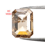 0.87 Ct Natural Loose Diamond, Emerald Cut Diamond, Brown Diamond, Polished Diamond, Rose Cut Diamond, Rustic Diamond, Antique Diamond KDL060