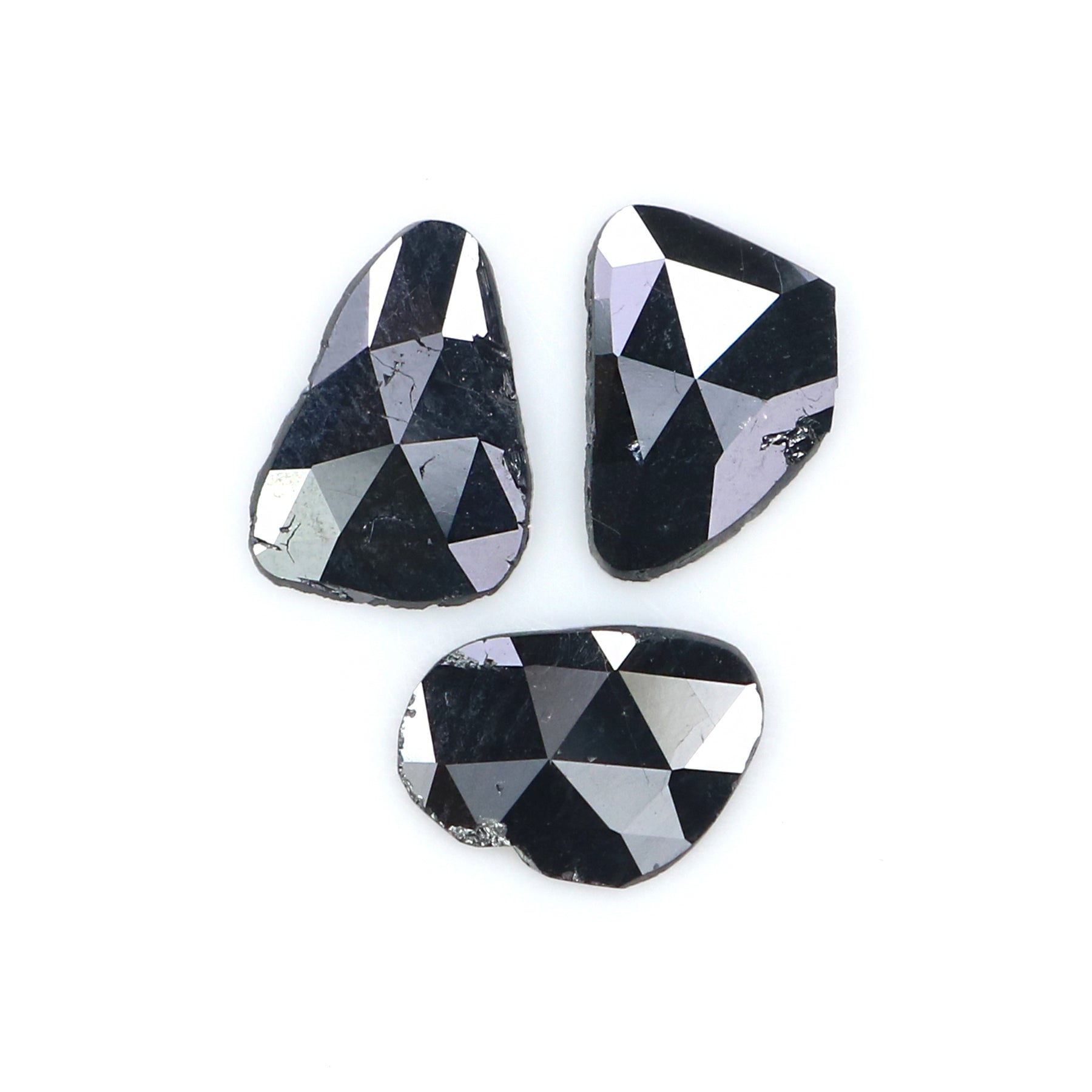 1.27 CT Natural Loose Slice Shape Diamond Black Color Slice Cut Diamond 8.10 MM Natural Loose Black Color Slice Rose Cut Diamond KQ2600