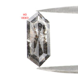 Natural Loose Hexagon Salt And Pepper Diamond Black Grey Color 1.00 CT 9.40 MM Hexagon Shape Rose Cut Diamond KDL2507