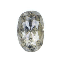 Natural Loose Oval Salt And Pepper Diamond Black Grey Color 0.67 CT 6.95 MM Oval Shape Rose Cut Diamond KR2272