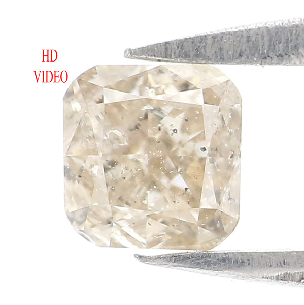 Natural Loose Cushion Yellow Grey Color Diamond 0.54 CT 4.40 MM Cushion Shape Rose Cut Diamond L5947