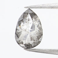 0.39 CT Natural Loose Diamond, Pear Cut Diamond, Salt And Pepper Diamond, Black Diamond, Grey Diamond, Real Galaxy Rose Cut Diamond KDL280