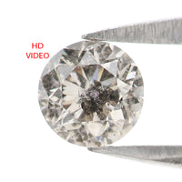 Natural Loose Round Salt And Pepper Diamond Black Grey Color 0.41 CT 4.68 MM Round Brilliant Cut Diamond L2566