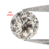 Natural Loose Round Salt And Pepper Diamond Black Grey Color 0.41 CT 4.68 MM Round Brilliant Cut Diamond L2566