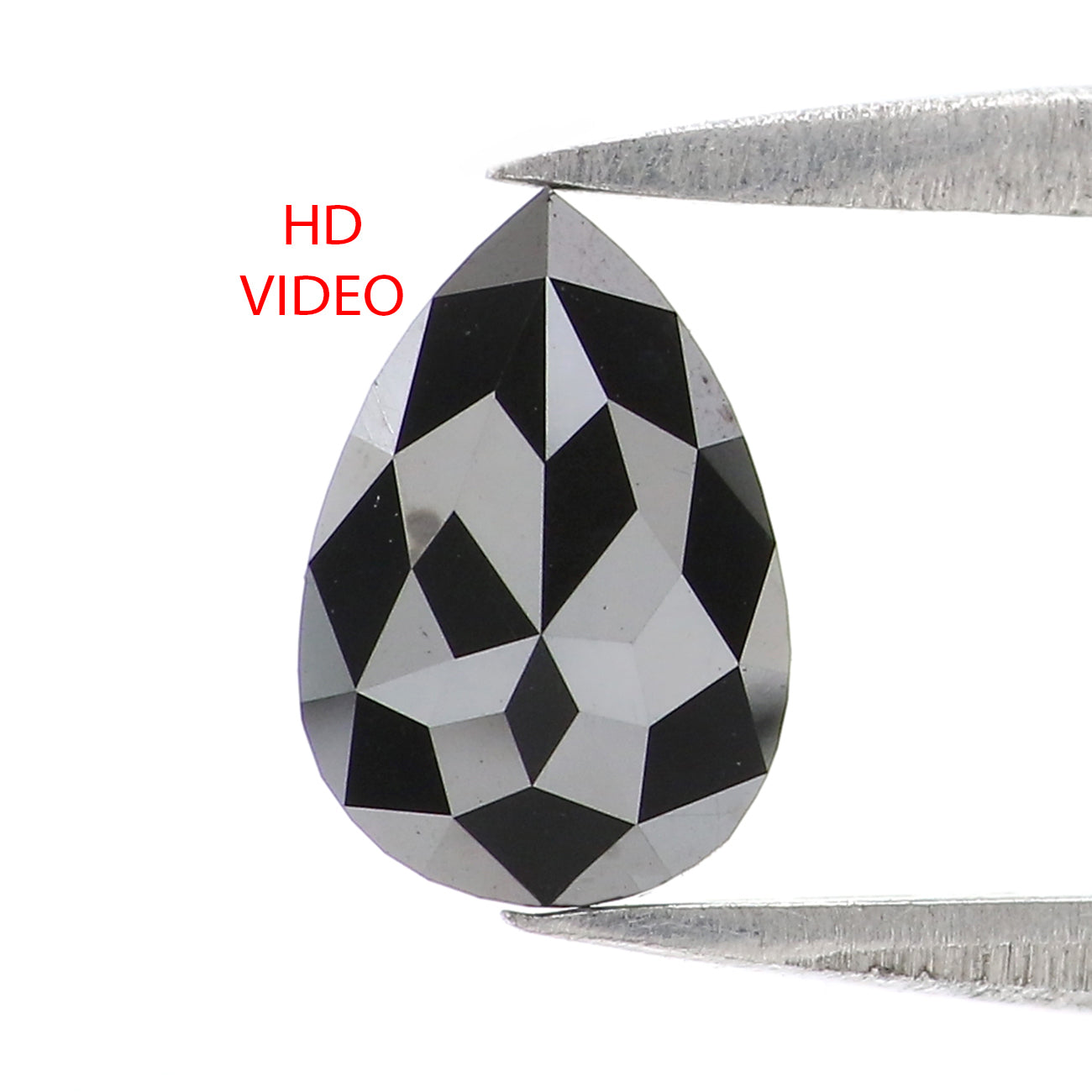 0.61 CT Natural Loose Pear Shape Diamond Black Color Pear Shape Diamond 7.60 MM Natural Loose Diamond Black Pear Rose Cut Diamond QK2618