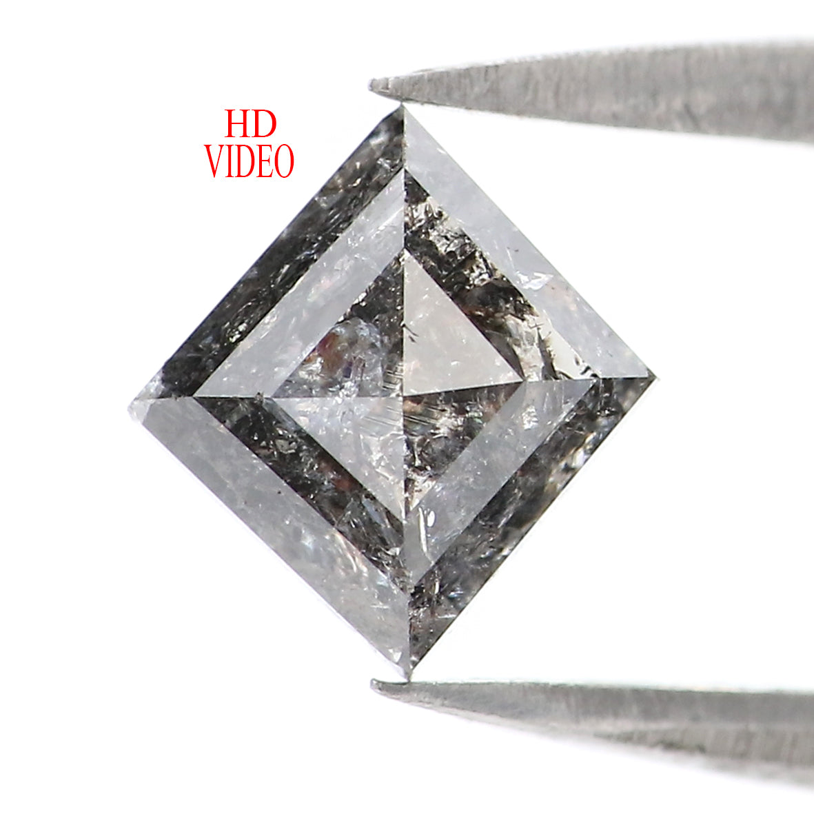 0.88 CT Natural Loose Kite Shape Diamond Salt And Pepper Kite Cut Diamond 7.20 MM Black Grey Color Kite Shape Rose Cut Diamond QL2026