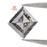 Natural Loose Kite Salt And Pepper Diamond Black Grey Color 0.88 CT 7.15 MM Kite Shape Rose Cut Diamond KDL2026