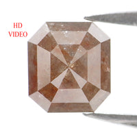 Natural Loose Emerald Shape Brown Grey Color Diamond 2.20 CT 6.70 MM Emerald Shape Rose Cut Diamond L7711