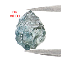Natural Loose Rough Blue Color Diamond 1.25 CT 6.34 MM Rough Irregular Cut Diamond KDL2270