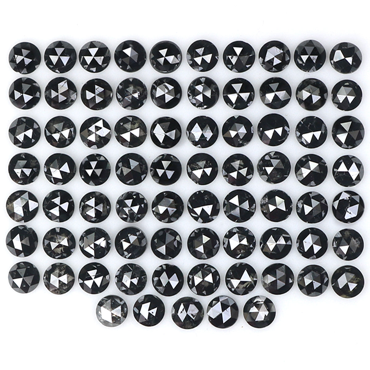3.34 CT Natural Loose Round Rose Cut Diamond Black Color Round Shape Diamond 2.20 MM Natural Loose Black Color Round Rose Cut Diamond KQ2456