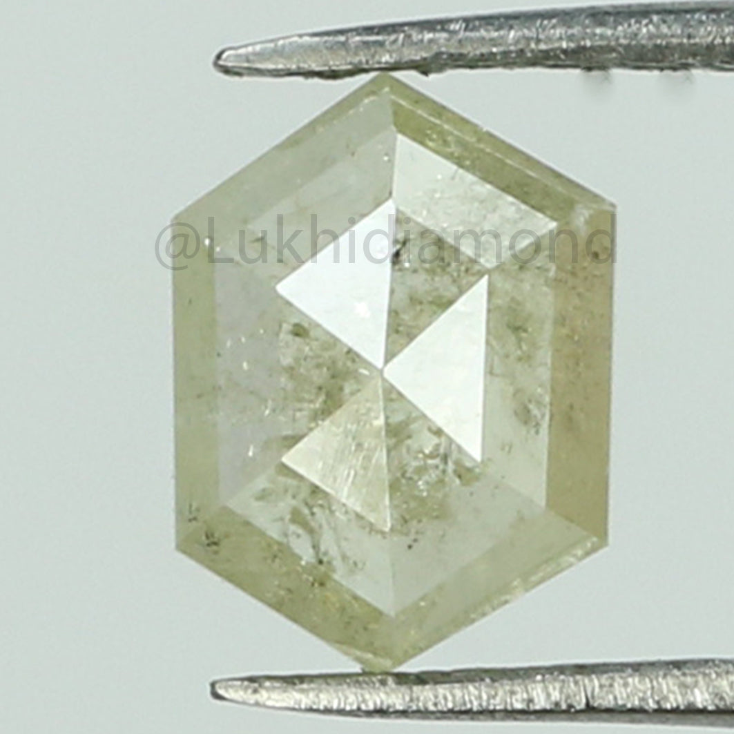 0.75 Ct Natural Loose Hexagon Shape Diamond Grey Hexagon Diamond 7.50 MM Natural Loose Grey Color Diamond Hexagon Rose Cut Diamond QK2097