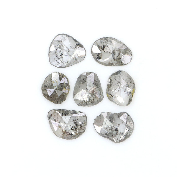 Natural Loose Slice Salt And Pepper Diamond Black Grey Color 1.00 CT 4.30 MM Slice Shape Rose Cut Diamond L2522