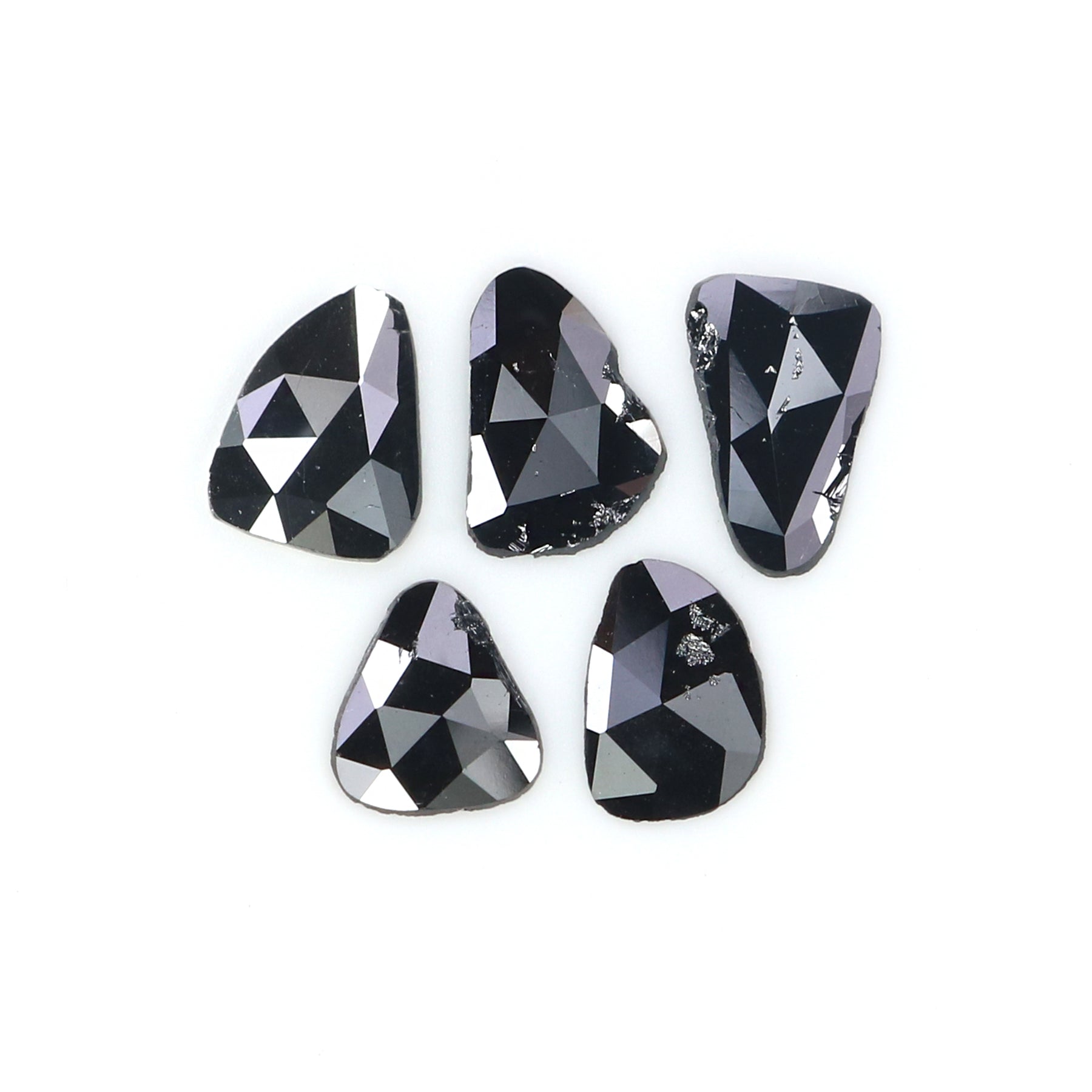 1.30 CT Natural Loose Slice Shape Diamond Black Color Slice Cut Diamond 7.35 MM Natural Loose Black Color Slice Rose Cut Diamond KQ2598