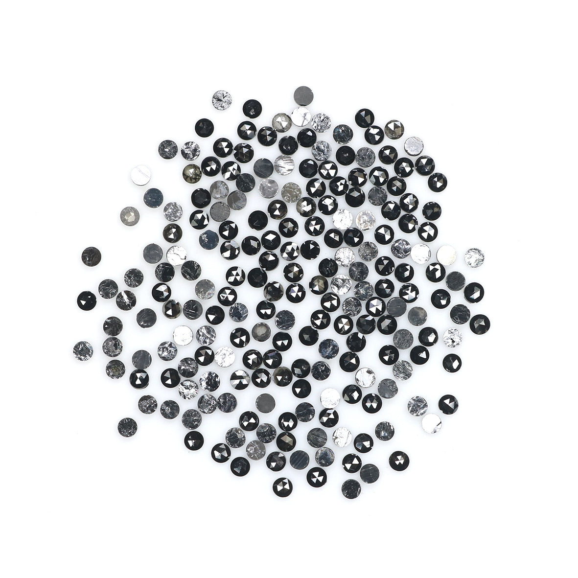 3.09 CT Natural Loose Round Rose Cut Diamond Black Color Round Shape Diamond 1.60 MM Natural Loose Black Color Round Rose Cut Diamond LQ1885