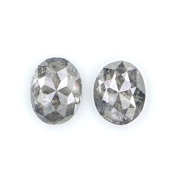 Natural Loose Oval Salt And Pepper Diamond Black Grey Color 0.67 CT 4.82 MM Oval Shape Rose Cut Diamond KDL2528