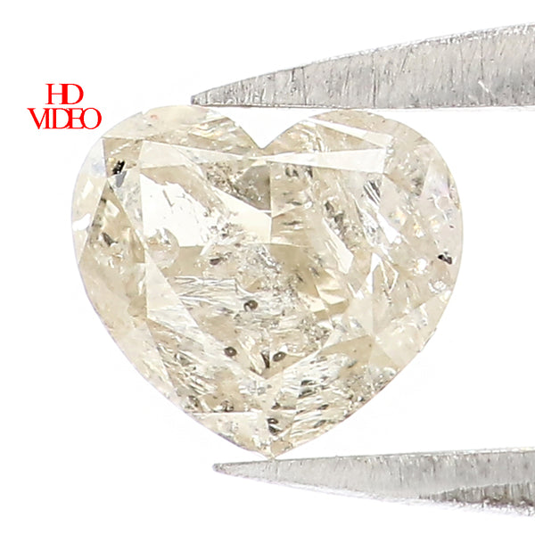 Natural Loose Heart Diamond Yellow Grey Color 0.60 CT 5.10 MM Heart Shape Rose Cut Diamond L7409