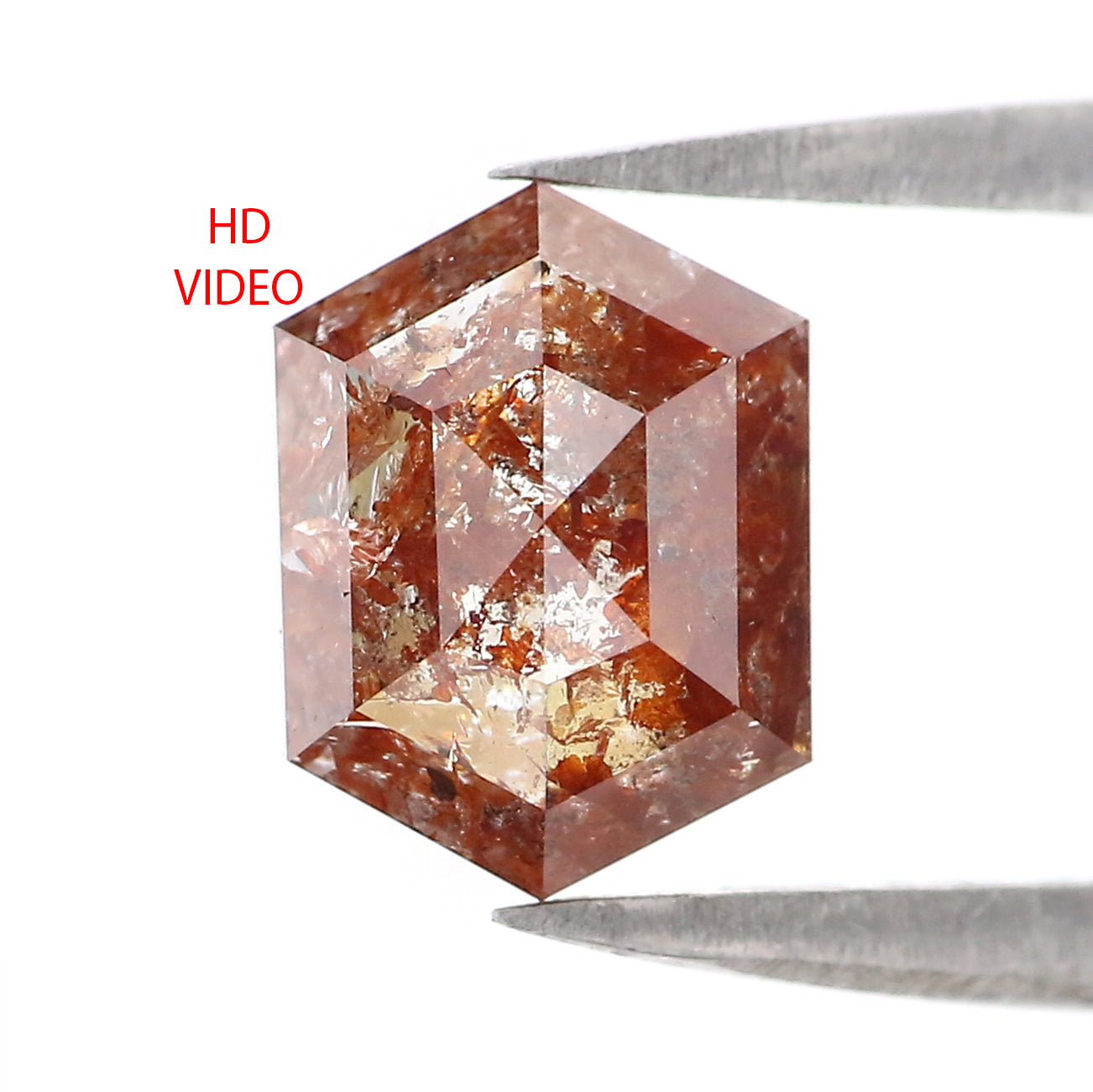 Natural Loose Hexagon Brown Color Diamond 1.60 CT 7.96 MM Hexagon Shape Rose Cut Diamond L2561