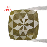 Natural Loose Square Green Color Diamond 2.71 CT 8.36 MM Square Shape Rose Cut Diamond KDL2463