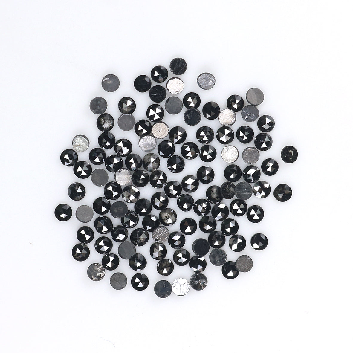 2.54 CT Natural Loose Round Rose Cut Diamond Black Color Round Shape Diamond 1.80 MM Natural Loose Black Color Round Rose Cut Diamond LQ1869