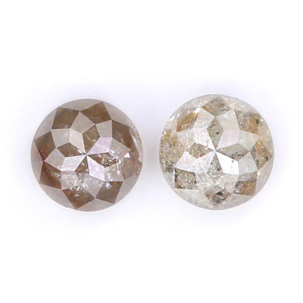 Natural Loose Round Rose Cut Grey Brown Color Diamond 0.82 CT 4.10 MM Round Rose Cut Shape Diamond L6346
