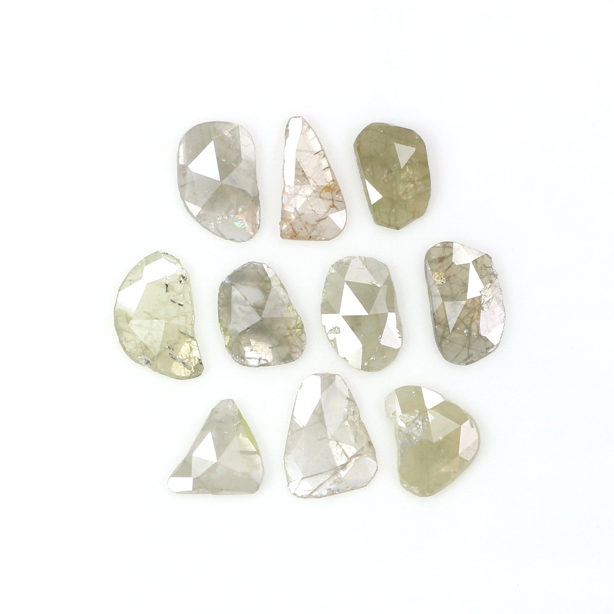 1.45 CT Natural Loose Slice Shape Diamond Grey Color Slice Rose Cut Diamond 4.90 MM Natural Grey Color Slice Irregular Cut Diamond KQ2601