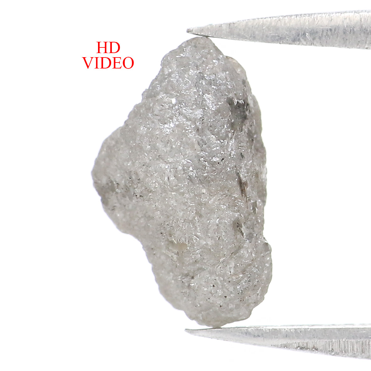 Natural Loose Rough Salt And Pepper Diamond Black Grey Color 2.17 CT 10.25 MM Rough Facet Shape Diamond KDK2479