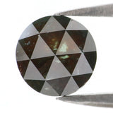 Natural Loose Round Rose Cut Green Brown Color Diamond 2.30 CT 7.30 MM Rose Cut Shape Diamond L5917