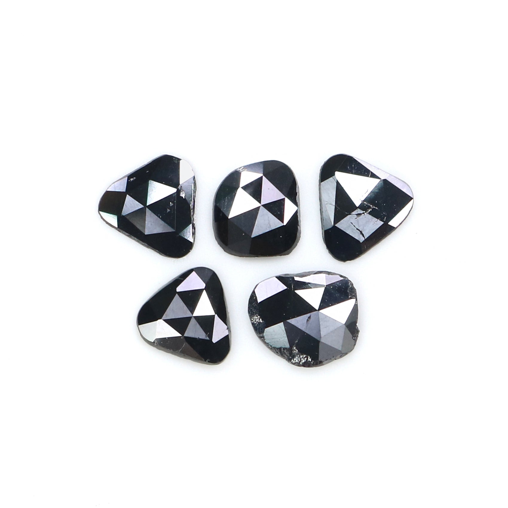 1.11 CT Natural Loose Slice Shape Diamond Black Color Slice Cut Diamond 5.50 MM Natural Loose Black Color Slice Rose Cut Diamond KQ2614