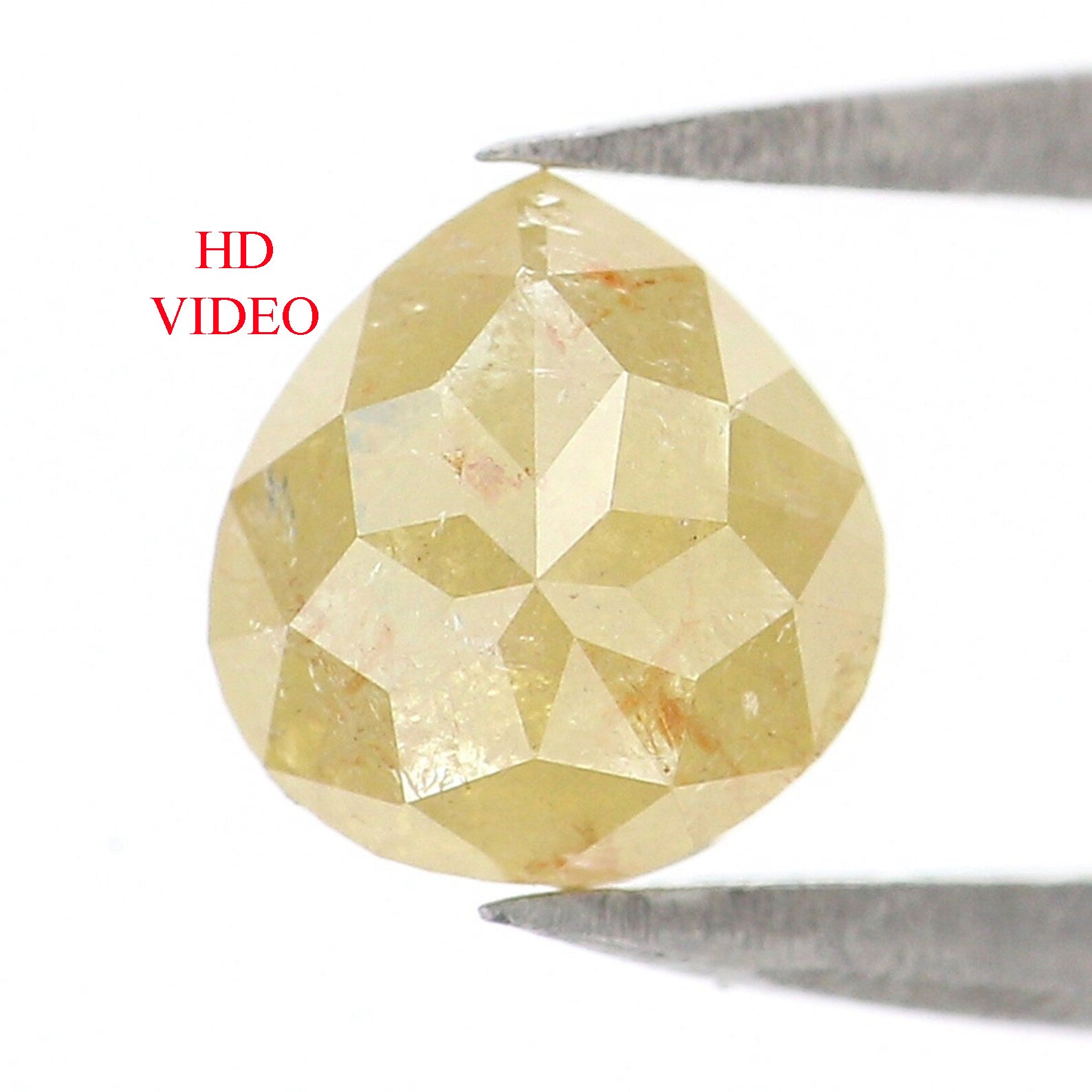 Natural Loose Pear Diamond Yellow Color 1.02 CT 6.35 MM Pear Shape Rose Cut Diamond KDL1743