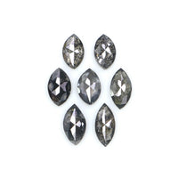 Natural Loose Marquise Salt And Pepper Diamond Black Grey Color 0.94 CT 4.42 MM Marquise Shape Rose Cut Diamond KDL2669