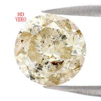 Natural Loose Round Brown Color Diamond 2.01 CT 7.85 MM Round Brilliant Cut Diamond KDL405