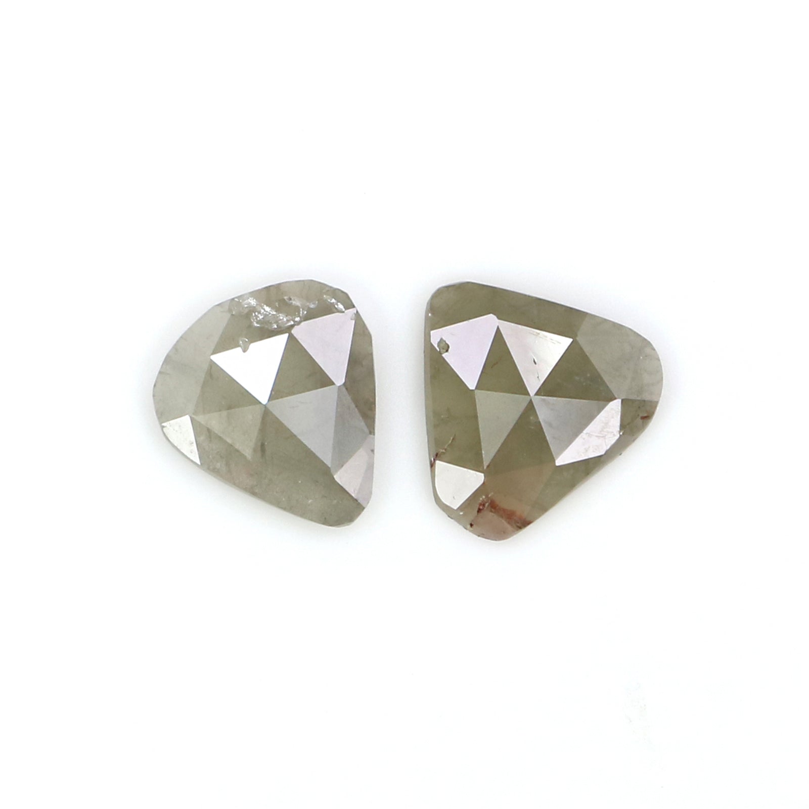 1.45 CT Natural Loose Slice Shape Diamond Grey Color Slice Cut Diamond 7.65 MM Natural Loose Grey Color Slice Irregular Cut Diamond KQ2603