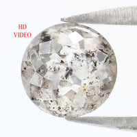 Natural Loose Rose Cut Salt And Pepper Diamond Black Grey Color 0.96 CT 5.68 MM Round Rose Cut Shape Diamond L9361