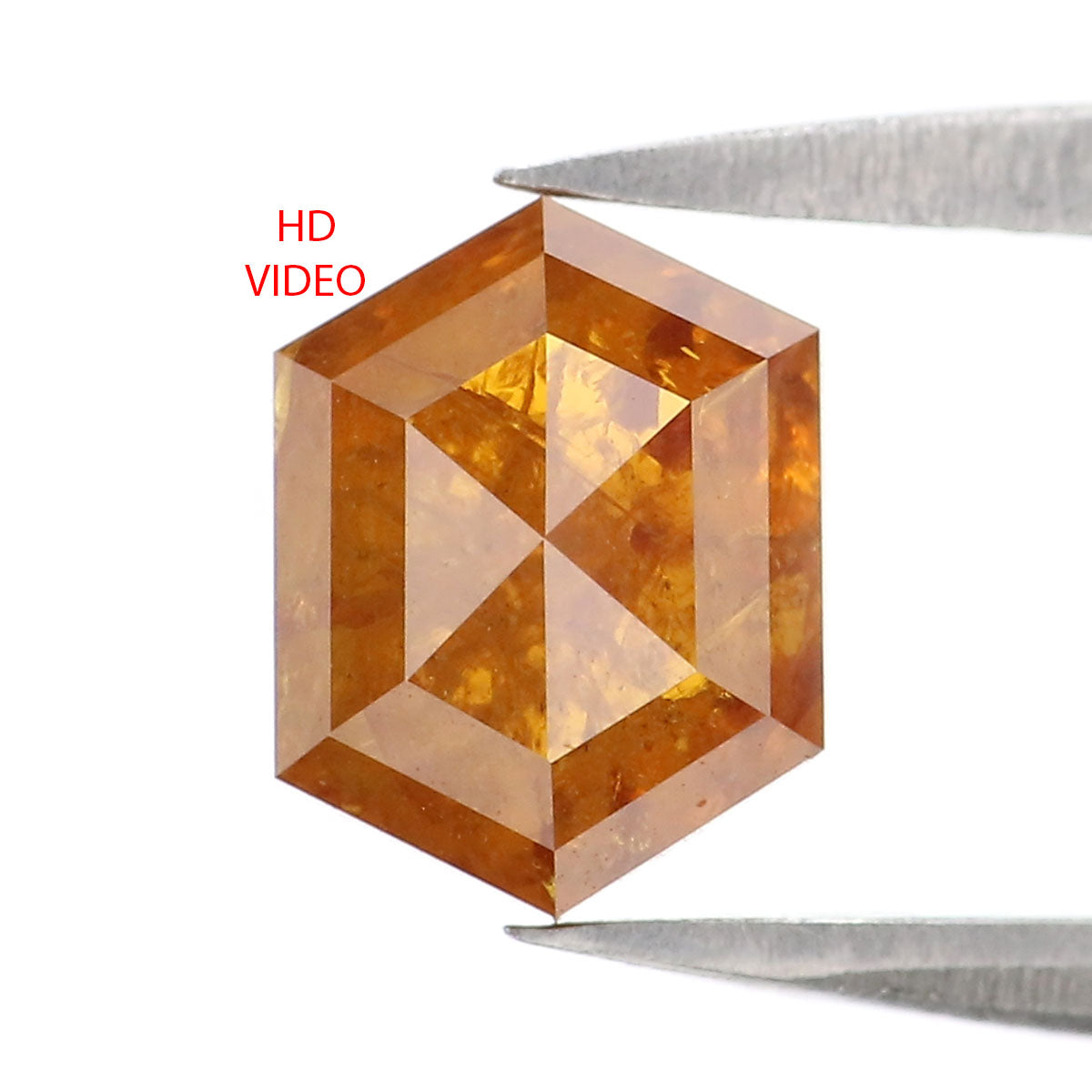 1.36 CT Natural Loose Hexagon Shape Diamond Yellow Color Hexagon Cut Diamond 7.45 MM Natural Loose Brown Hexagon Rose Cut Diamond LQ2502