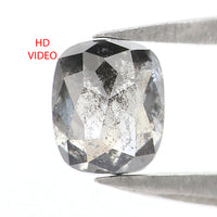 Natural Loose Cushion Diamond, Salt And Pepper Diamond, Natural Loose Diamond, Cushion Rose Cut Diamond, 0.61 CT Cushion Shape Diamond KDL2717