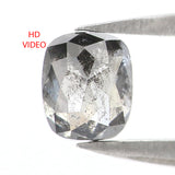 Natural Loose Cushion Diamond, Salt And Pepper Diamond, Natural Loose Diamond, Cushion Rose Cut Diamond, 0.61 CT Cushion Shape Diamond KDL2717