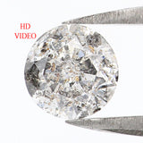 Natural Loose Round Salt And Pepper Diamond Black Grey Color 0.84 CT 5.80 MM Round Brilliant Cut Diamond L8171